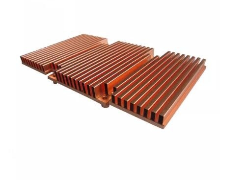 High Power Copper Zipper Fin Heat Sink Brazing Fold and Bond ADC12