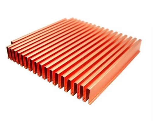 High Power Copper Zipper Fin Heat Sink Brazing Fold and Bond ADC12